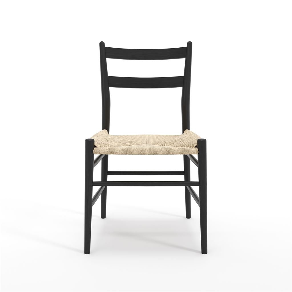 Bild von Sibast Furniture No 59 Dining Chair SH: 45 cm - Sort Bøg/Papercord Webbing Nature 
