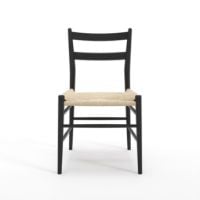 Bild von Sibast Furniture No 59 Dining Chair SH: 45 cm - Sort Bøg/Papercord Webbing Nature 