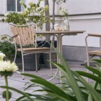 Bild von Mandalay Marguerit Cafétisch Ø: 70 cm Inkl. 2 Gartenstühle Gartenmöbelset - Taupe/Teak