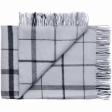 Bild von Silkeborg Uldspinderi Warp and Weft Stable Plaid 130x190 cm - Beton/Mitternacht