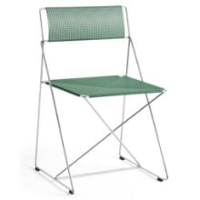 Bild von HAY X-Line Chrome Chair SH: 46 cm - Lauchgrün pulverbeschichteter Stahl