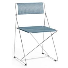 Bild von HAY X-Line Chrome Chair SH: 46 cm - Blau pulverbeschichteter Stahl