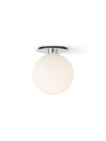 Bild von Audo Copenhagen TR Bulb Loft/Wandleuchte Ø: 20 cm - Glänzender Opal/Polierter Stahl