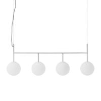 Bild von Audo Copenhagen TR Bulb Pendelleuchte L: 125 cm - Matt Opal/Polierter Stahl