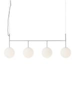 Bild von Audo Copenhagen TR Bulb Pendelleuchte L: 125 cm - Matt Opal/Polierter Stahl