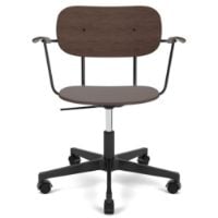 Bild von Audo Copenhagen Co Task Stuhl SH: 47 cm - Dunkel gebeizte Eiche/Aluminium