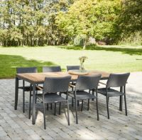 Bild von Mandalay Toscana Gartentisch L: 197 cm und 6 Siena Gartenstühle - Anthrazit 