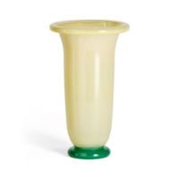 Bild von HAY Empire Vase Groß H: 25 cm - Sand mit zitronengrünem/grünem Sockel