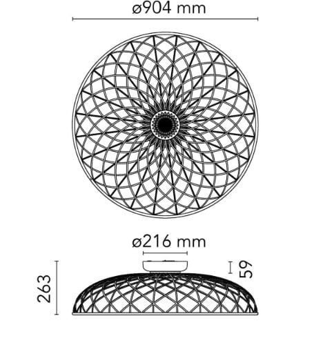 FLOS Skynest Deckenleuchte Ø: 21,6 cm - Anthrazit