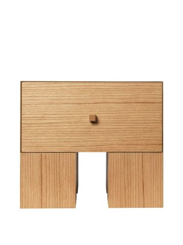 Ferm Living Kuben Nachttisch 1x1 B: 45 cm - Natürliches Eichenfurnier