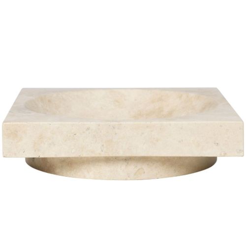 Ferm Living Hew Low Centerpiece H: 7 cm - Travertine