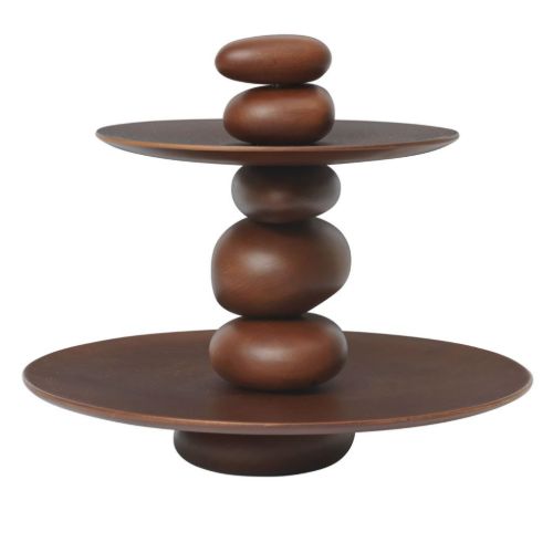 Ferm Living Pebble Dessert Stand H: 27,36 cm - Dark Brown 