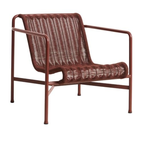 HAY Palissade Cord Lounge Chair Low H: 70 cm - Iron Red