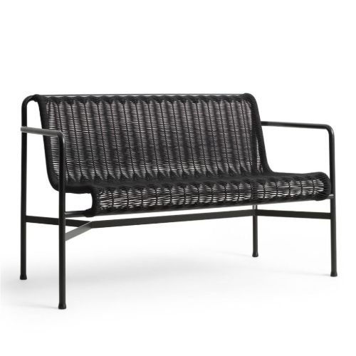 HAY Palissade Cord Dining Bench B: 128 cm - Anthracite