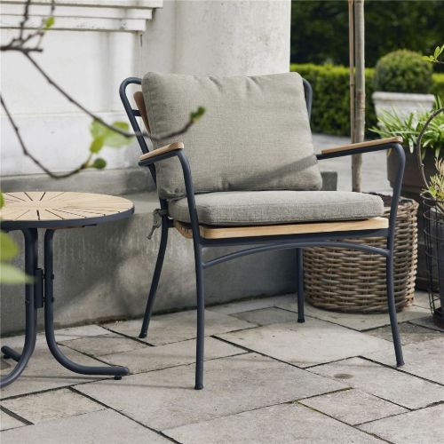 Mandalay Marguerit Loungesessel SH: 42 cm - Anthrazit/Teak