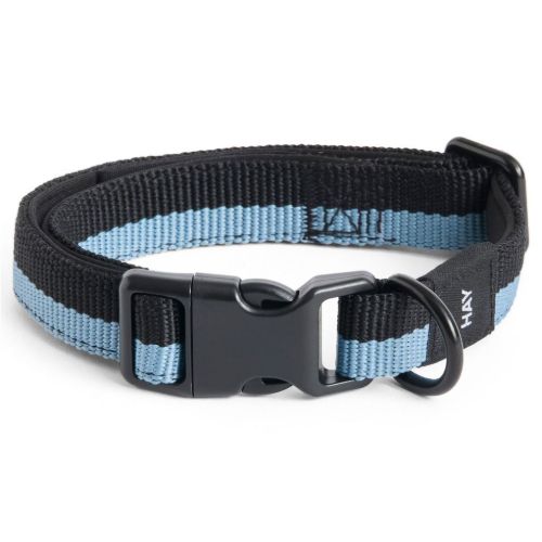 HAY Dogs Collar Flat S/M L: 45 cm - Blue/Black