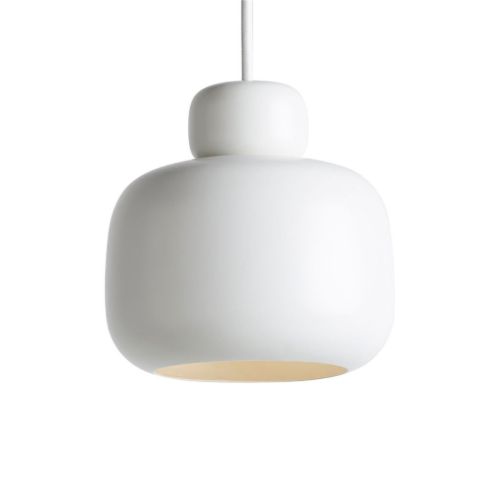 Woud Stone Pendel Stor Ø: 24 cm - Hvid