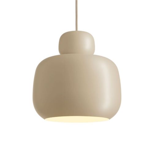 Woud Stone Pendel Stor Ø: 24 cm - Beige 