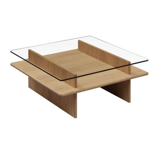 Woud Parallel Sofabord 90x90 cm - Hvidpigmenteret Lakeret Eg