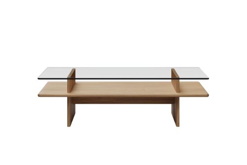Woud Parallel Couchtisch 120x60 cm - Weiß pigmentierte lackierte Eiche