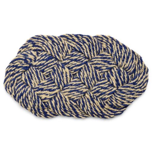 HAY Coco Door Mat Swirl 40x80 cm - Blue/Off-white 
