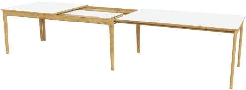Skovby SM27 Esstisch inkl. 3 Einlegeplatten L: 205-358 cm - Naturgeölte Eiche/Weißes Laminat