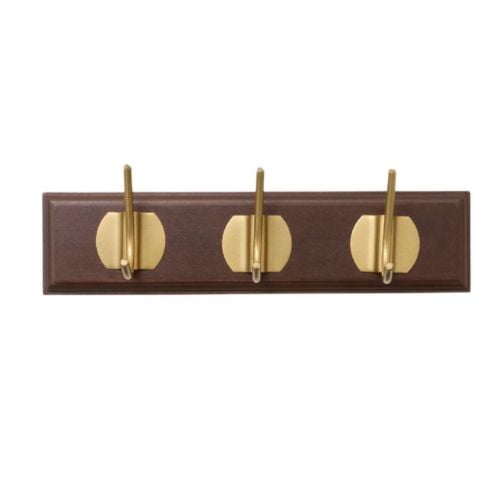 Nordal Edgy Knagerække m. 3 Knager B: 30 cm - Brass/Mørkebrun 