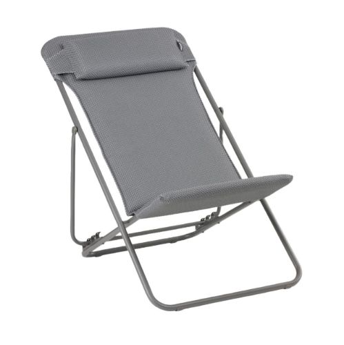 Lafuma Deckchair Maxi Transat Plus SH: 34 cm BeComfort - Silver