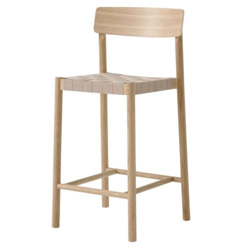 &Tradition Betty TK12 Counter Chair - Lakeret Eg/Natural Linen Webbing 