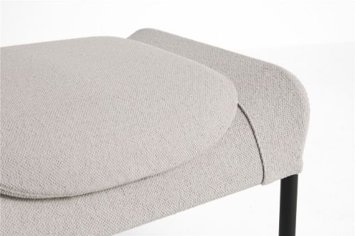 HAY O2 Ottoman H: 40,5 cm - Schwarz pulverbeschichteter Stahl/Hellgrau
