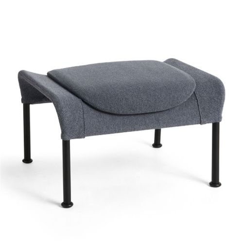 HAY O2 Ottoman H: 40,5 cm - Black Powder Coated Steel/Grey