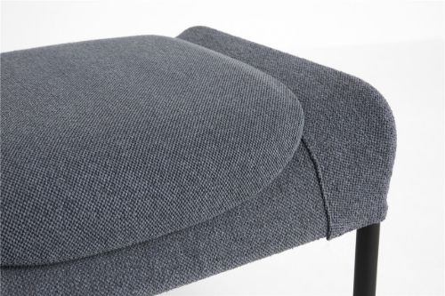 HAY O2 Ottoman H: 40,5 cm - Schwarz pulverbeschichteter Stahl/Grau