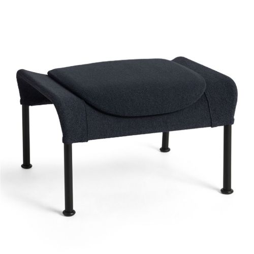 HAY O2 Ottoman H: 40,5 cm - Black Powder Coated Steel/Black