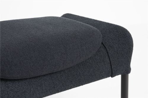 HAY O2 Ottoman H: 40,5 cm - Schwarz pulverbeschichteter Stahl/Schwarz