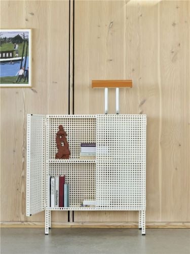 HAY Perforated Floor Cabinet Medium 106,5x89 cm - Stahl/Eierschale