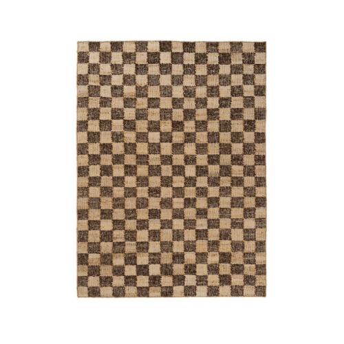 Ferm Living Check Wool Jute Rug 140x200 - Coffee/Natural
