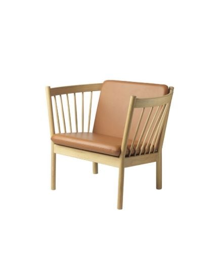 FDB Furniture Erik Ole Jørgensen J146 Sessel H: 79,5 cm – Eiche/Cognac-Denver-Leder