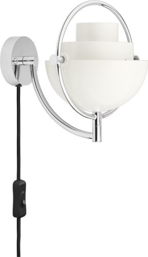 GUBI Multi-Lite Wandleuchte Ø: 15 cm - Chrom/Weiß Seidenmatt