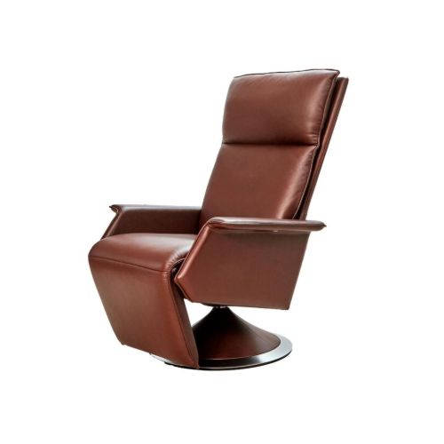 BERG Furniture Ato Lænestol SH: 45 cm - Mat Krom/Nordic Brun Læder