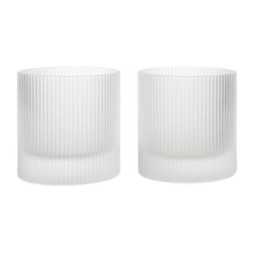 Ferm Living Ripple Tumbler Glasses 25 cl Set of 2 - Frosted Glass
