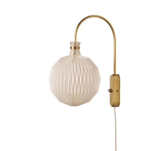 Le Klint 201 Wall Lamp Small H: 35 cm - Messing/Hvid 