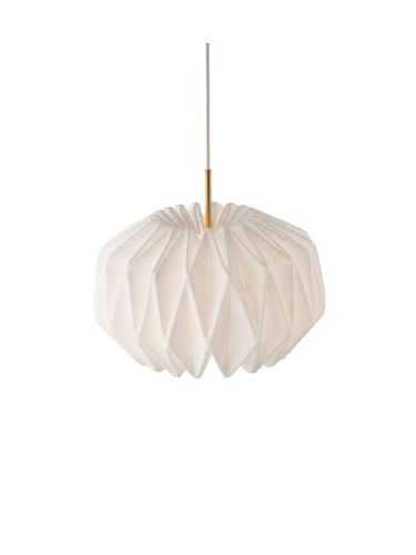 Le Klint 164 Softly Pleated I Pendelleuchte Rund M Ø: 62 cm - Messing/Weiß
