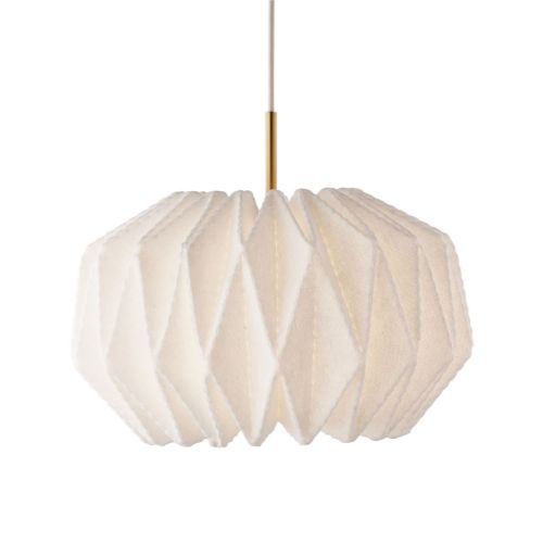 Le Klint 164 Softly Pleated I Pendant Round S Ø: 42 cm - Messing/Hvid