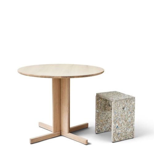 Form & Refine Trefoil Runder Tisch Ø: 90 cm - Weißeiche