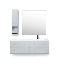 Bild von Montana Badezimmer Typ 5 – 101 Neu Weiß/Weiße Tischplatte