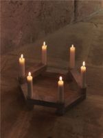 Bild von Ferm Living Newel Modularer Kerzenhalter 6er Set L: 18 cm - Travertin