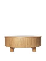 Bild von Ferm Living Olles Aufbewahrungstisch Ø: 80 cm - Natürliches Eichenfurnier