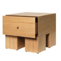 Bild von Ferm Living Kuben Nachttisch 1x1 B: 45 cm - Natürliches Eichenfurnier