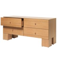 Bild von Ferm Living Kuben Schubladen 2x2 B: 135 cm - Natürliches Eichenfurnier