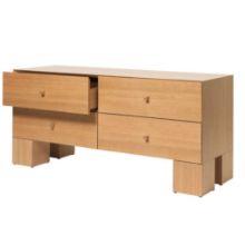 Bild von Ferm Living Kuben Schubladen 2x2 B: 135 cm - Natürliches Eichenfurnier